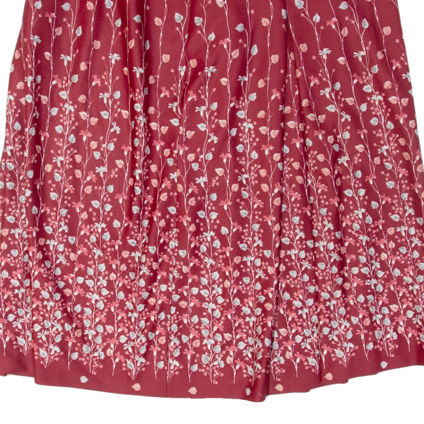 Womens A-Line Skirt Maroon Knee Length Floral L For Discount