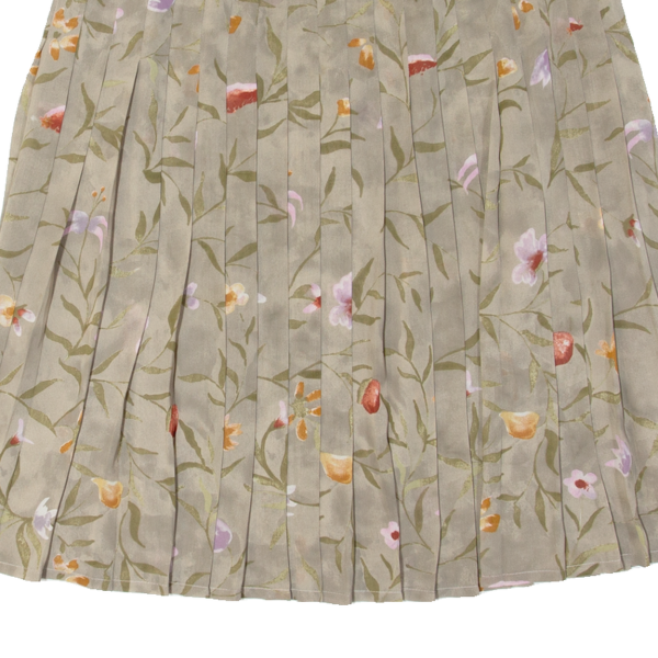 JAEGER Womens Pleated Skirt Grey Knee Length 90s Floral UK 14 Online Hot Sale