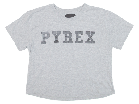 PYREX Cropped Womens T-Shirt Grey M Online Hot Sale