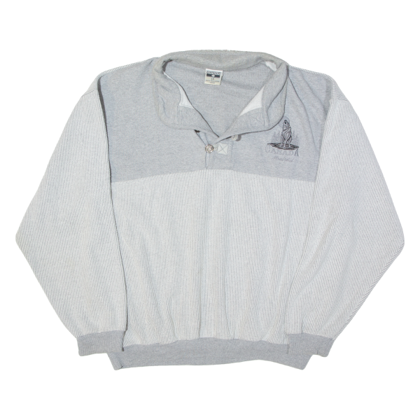 CITYSCAPE Mens Sweatshirt Grey Button Neck L For Discount