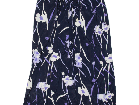 CHICKOREE Womens Wrap Skirt Blue Long Floral L Sale