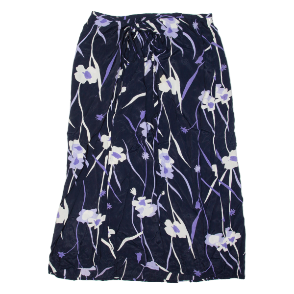 CHICKOREE Womens Wrap Skirt Blue Long Floral L Sale