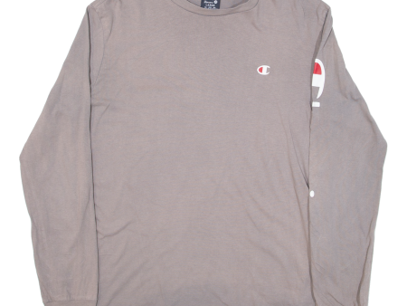 CHAMPION Mens T-Shirt Beige Long Sleeve L For Discount