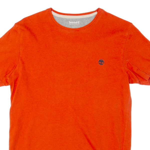 TIMBERLAND Slim Fit Mens T-Shirt Orange S on Sale