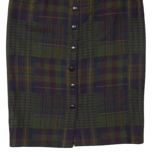 HAMMER Womens Straight Skirt Green Midi Wool 90s Plaid L Online now