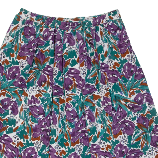 CHRIS JB Womens A-Line Skirt Purple Knee Length Floral L Supply