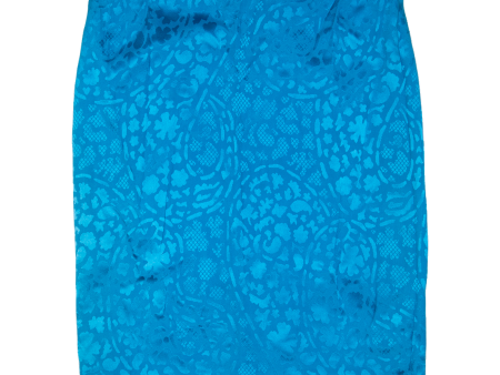 Womens Pencil Skirt Blue Knee Length Crazy Pattern L Online Hot Sale