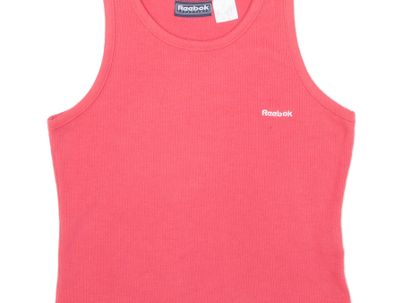 REEBOK Cropped Womens Vest Red Sleeveless UK 12 For Cheap