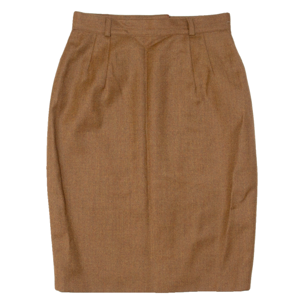 Womens Straight Skirt Brown Knee Length Wool S For Sale