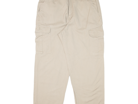 BASIC EDITIONS Cargo Mens Trousers Beige Relaxed Tapered W36 L30 For Discount