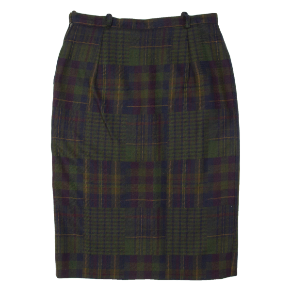 HAMMER Womens Straight Skirt Green Midi Wool 90s Plaid L Online now