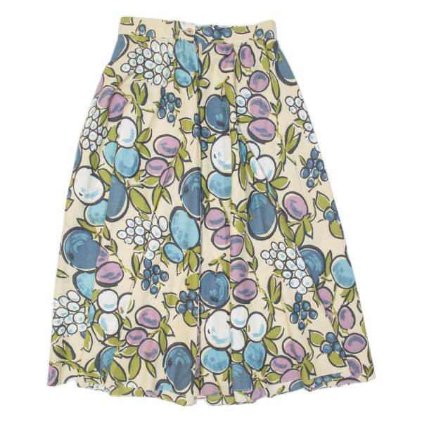 PITAVA All Over Fruit Print Womens Swing Skirt Cream Midi S Supply