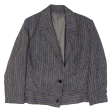 Womens Blazer Jacket Grey Striped S Fashion