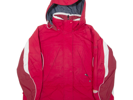 COLUMBIA Omni-Shield Womens Rain Jacket Red Nylon Hooded M Online Hot Sale