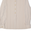 ALEXANDER Womens Plain Shirt Beige 90s Long Sleeve UK 16 Online Sale