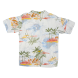 CREATION POMME Womens Hawaiian Shirt White Floral M Online