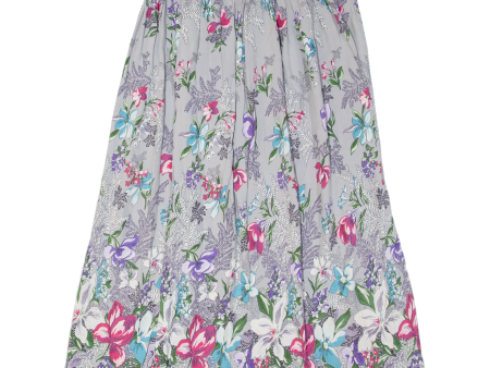 Womens A-Line Skirt Grey Midi Floral S For Discount