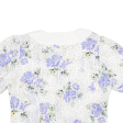 CANDA Sheer Womens Blouse Shirt White Collared 90s Floral L Fashion