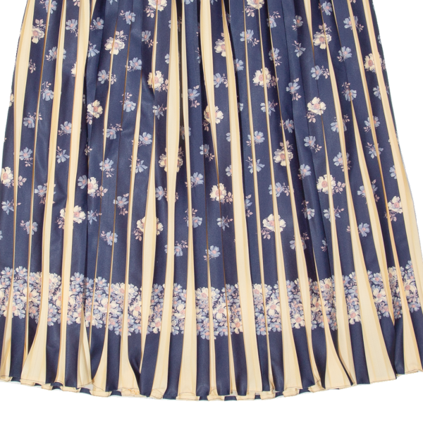 TREVIR Womens Pleated Skirt Blue Midi Floral M Online Hot Sale