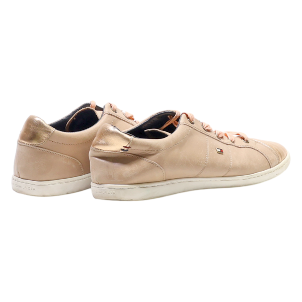 TOMMY HILFIGER Sneaker Trainers Beige Leather Womens UK 6 Supply