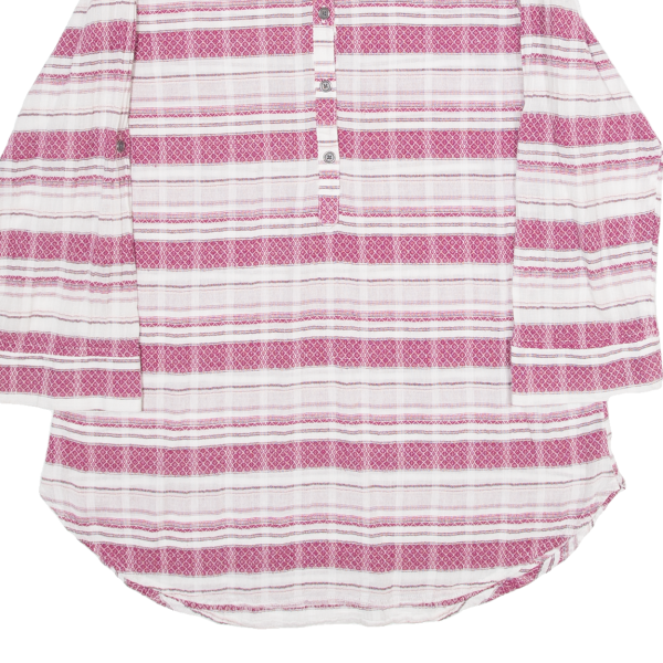 COLUMBIA Womens Shirt Pink Striped 3 4 Sleeve M Sale