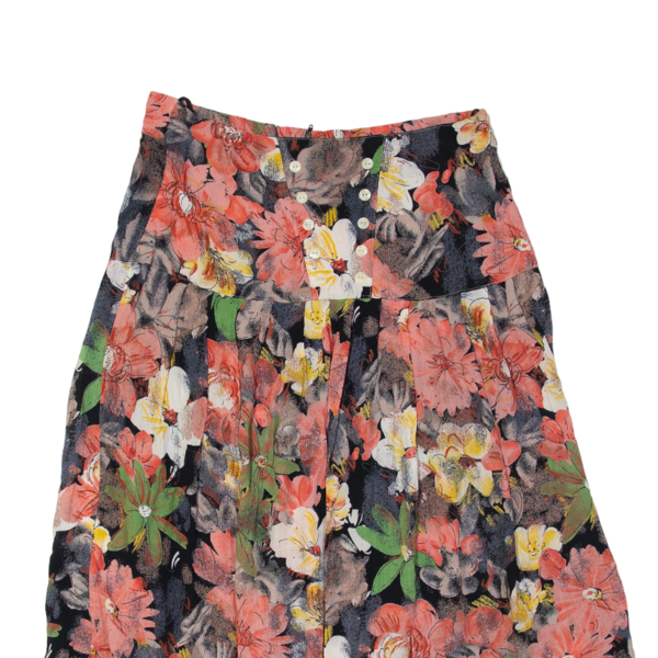 Womens Maxi Skirt Black Long Viscose Floral L Online now