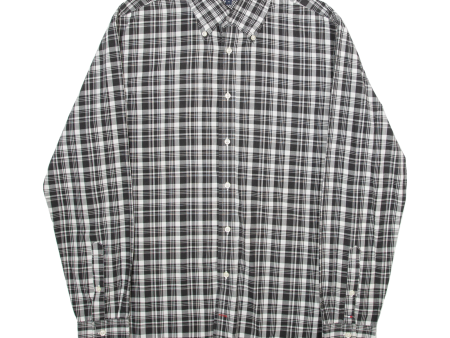 TOMMY HILFIGER Mens Shirt Black Plaid Long Sleeve M For Cheap