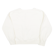 LEE Workwear Womens Sweatshirt White Button Neck XS Discount