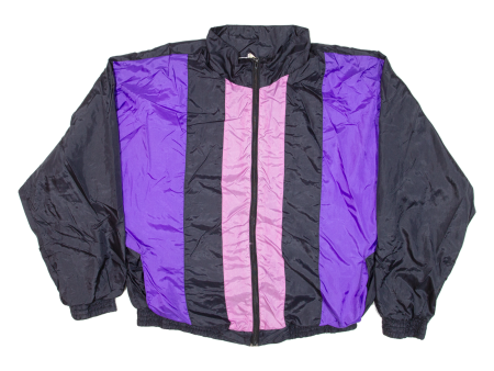 Womens Shell Jacket Black Nylon 90s Colourblock 2XL Online