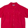 DE VILLE Womens Shirt Red Collared 90s Silk M Online Sale