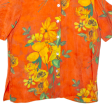 Womens Printed Shirt Orange Collared Floral L For Cheap