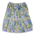 A Line Womens Pleated Skirt Beige Knee Length Floral L Sale