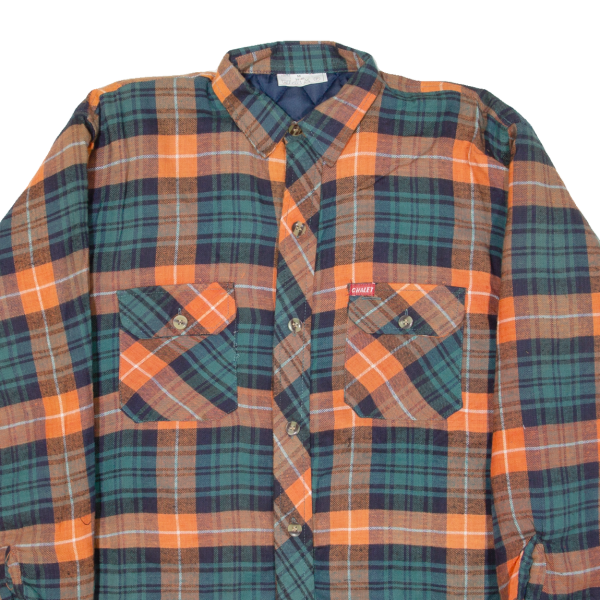 CHALET Quilted Lined Mens Lumberjack Jacket Orange Check M Online Sale