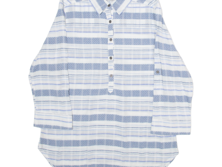 COLUMBIA Womens Shirt Blue Striped 3 4 Sleeve M Online Sale