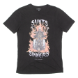 SMOG Saint Or Sinners Mens T-Shirt Black Crew Neck S Hot on Sale