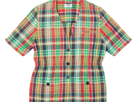 ARA Womens Printed Blouse Red 90s Plaid L Online now