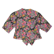 C&A Womens Wrap Blouse Black Floral M Online now