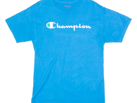 CHAMPION Mens T-Shirt Blue Crew Neck M For Discount