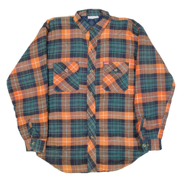 CHALET Quilted Lined Mens Lumberjack Jacket Orange Check M Online Sale