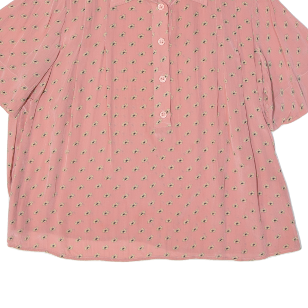 LOVECHILD Womens Printed Blouse Pink Collared 90s Viscose Floral S Fashion