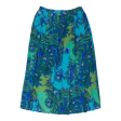 Womens Pleated Skirt Blue Midi 90s Paisley M Discount