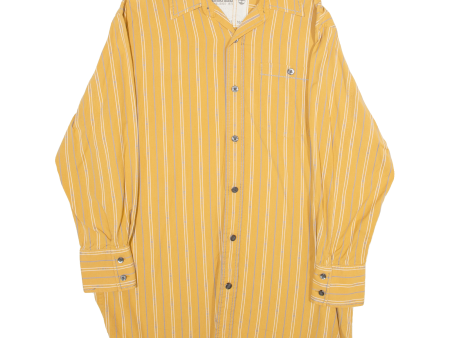 TIMBERLAND Relaxed Fit Mens Shirt Yellow Striped Long Sleeve M Online now