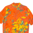 Womens Printed Shirt Orange Collared Floral L For Cheap