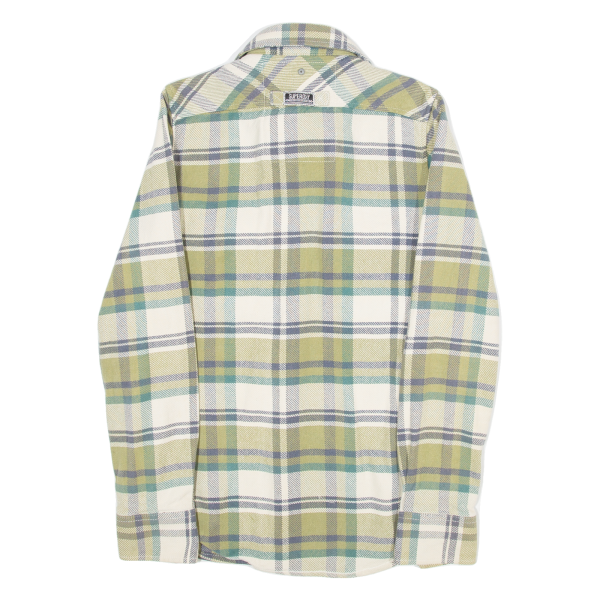 SUPERDRY Mens Flannel Shirt Green Plaid Long Sleeve S Fashion