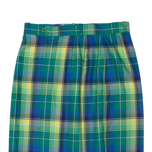 BIANCA Womens Straight Skirt Green Knee Length Wool 90s Plaid M Sale