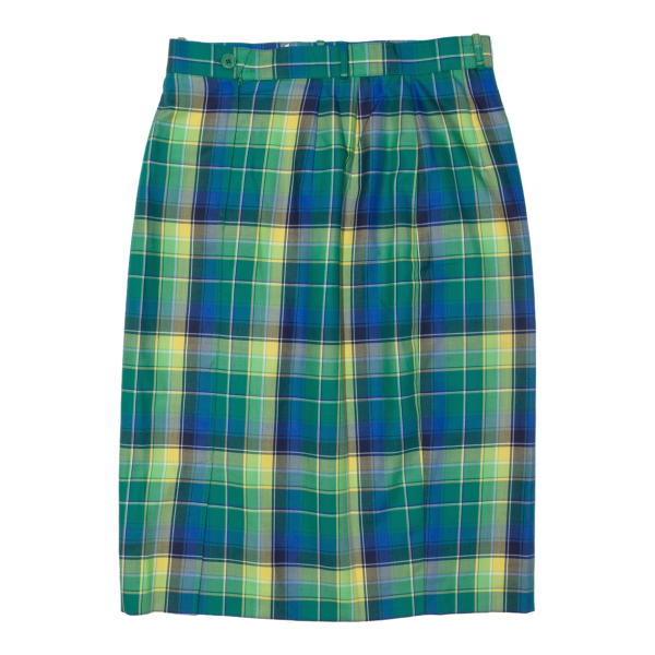 BIANCA Womens Straight Skirt Green Knee Length Wool 90s Plaid M Sale