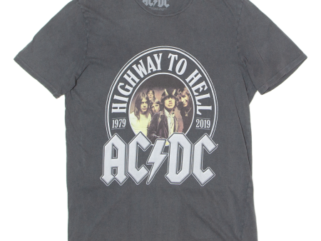 AC DC Highway To Hell 40th Anniversary Mens Band T-Shirt Grey Crew Neck M Sale