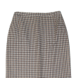 Womens Pencil Skirt Brown Knee Length Check S on Sale