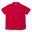 DE VILLE Womens Shirt Red Collared 90s Silk M Online Sale