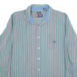 CHAPS Mens Shirt Green Striped Long Sleeve XL Online now